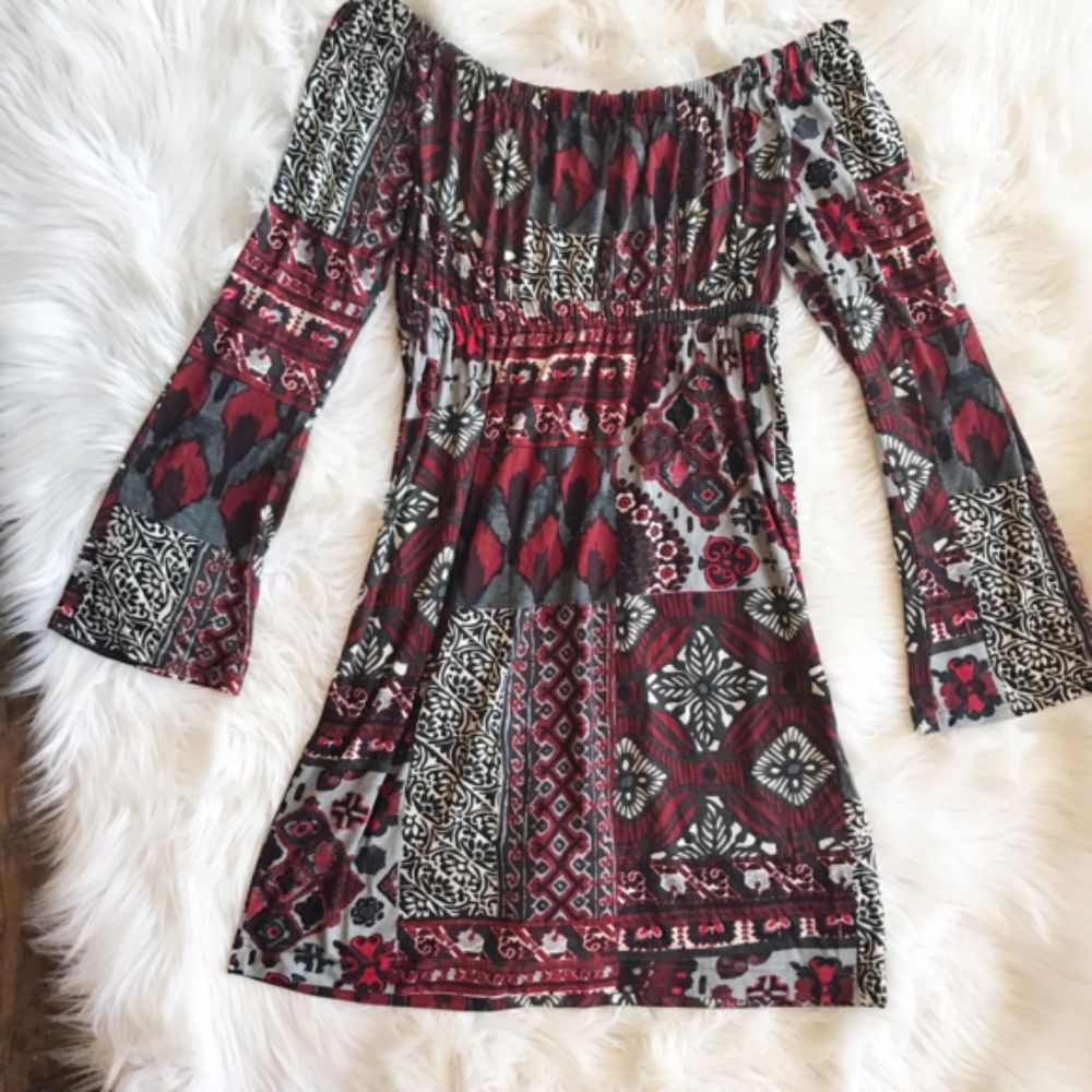 Uncle Frank Boho Off the Shoulder Dress